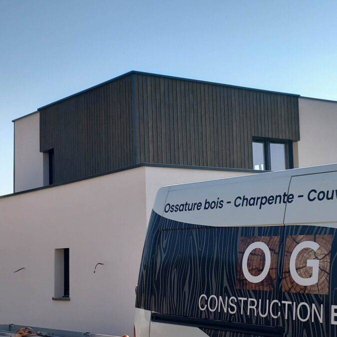 Habillage en bardage bois (Sapin) pré-grisé à Obermorschwihr Schiltigheim 3