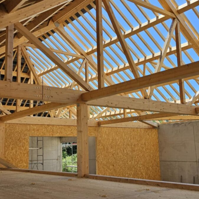 Réalisation d&#8217;une charpente pour un hangar de stockage proche Rustenhart Riedisheim 2